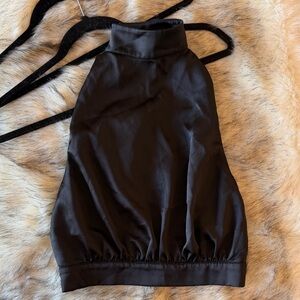 Black High-Neck Halter Camisole Top